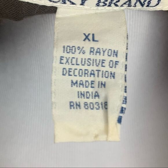 Lucky Brand Rayon Boho embroidered tunic dress brown XL - Picture 6 of 6